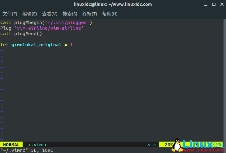 在Linux下安裝使用簡約的Vim插件管理器 vim-plug