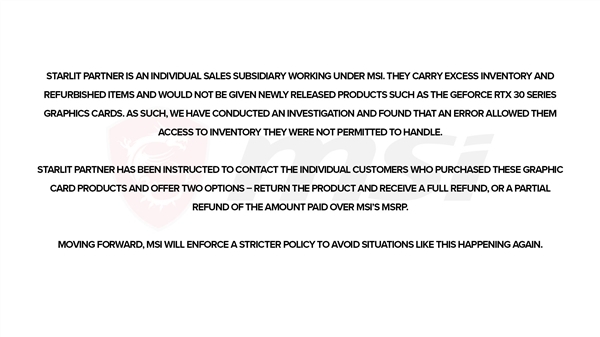 RTX 3080被官方賣到近萬元!微星聲明:是個錯誤