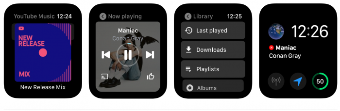 YouTube Music Apple Watch應用在Wear OS客戶端推出前上線