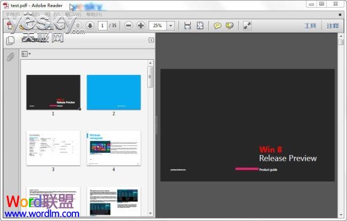小程序預覽PDF Word2013客戶預覽版 閱讀、修改PDF文件更方便