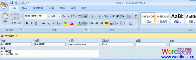 設(shè)置文檔個人信息 Microsoft Word2007如何設(shè)置文檔的個人信息