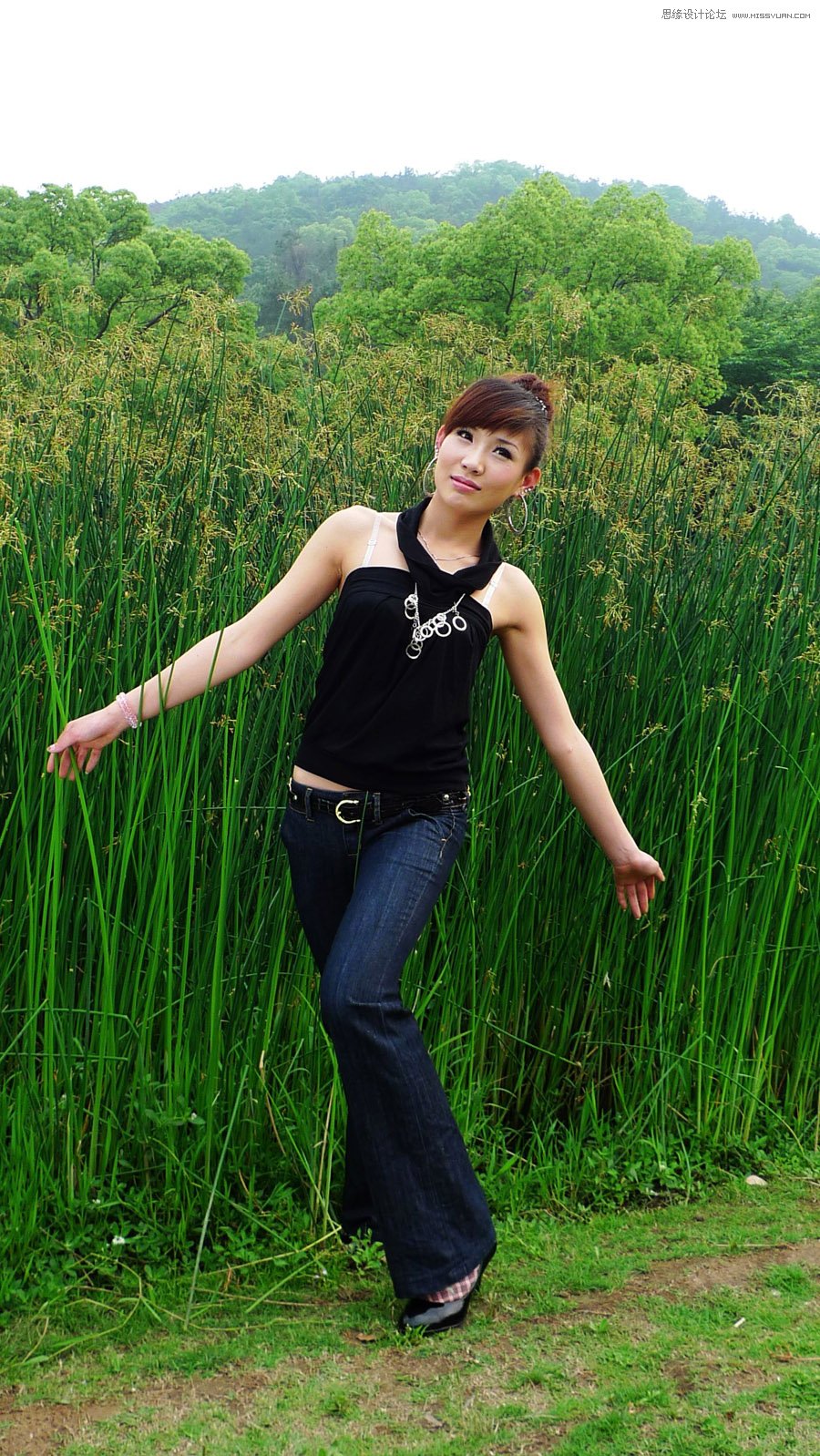 ps給外景人像添加夕陽黃昏美景效果