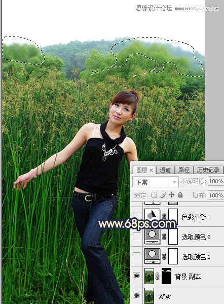 ps給外景人像添加夕陽黃昏美景效果