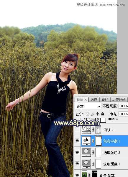 ps給外景人像添加夕陽黃昏美景效果