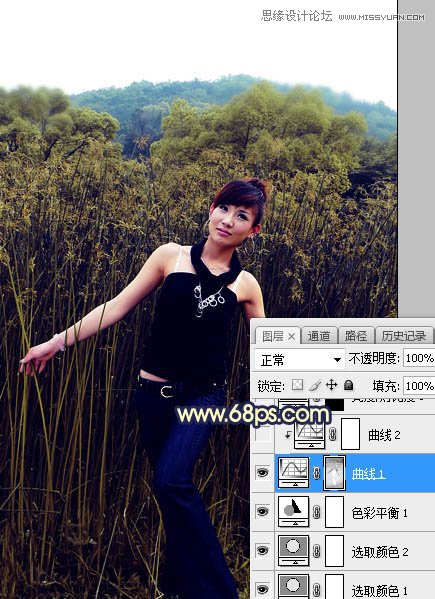 ps給外景人像添加夕陽黃昏美景效果