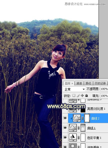 ps給外景人像添加夕陽黃昏美景效果