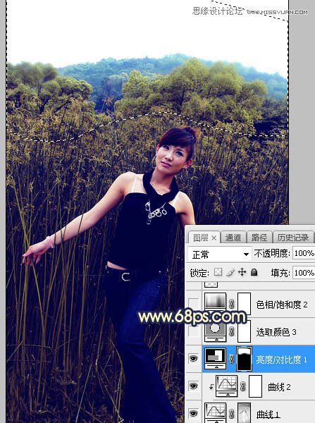 ps給外景人像添加夕陽黃昏美景效果