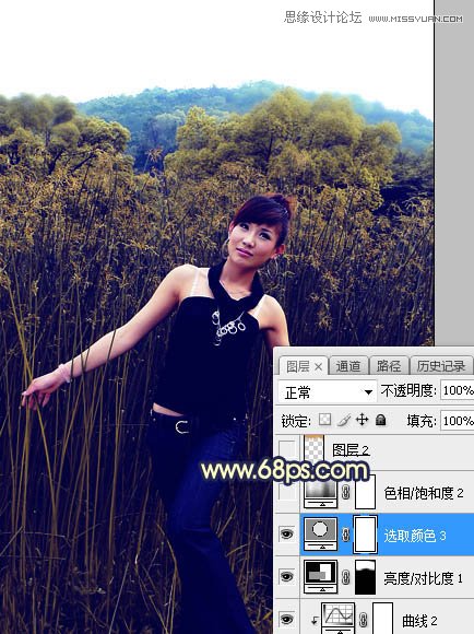 ps給外景人像添加夕陽黃昏美景效果