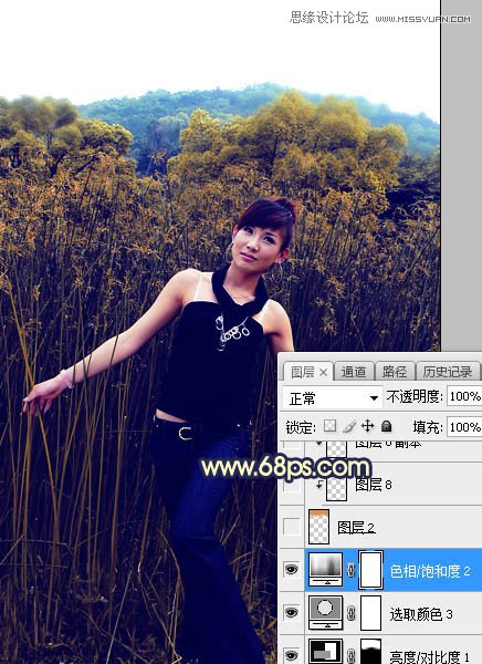 ps給外景人像添加夕陽黃昏美景效果