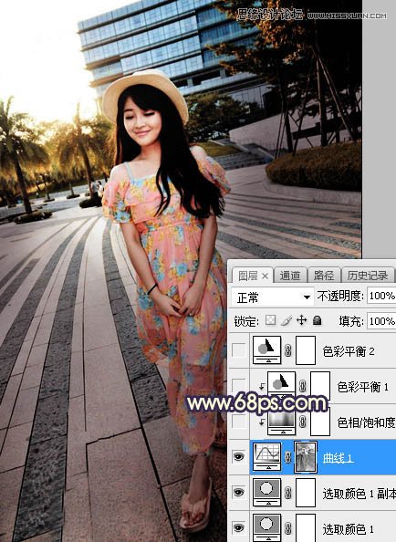 ps給公園外景人像添加夕陽(yáng)光效效果