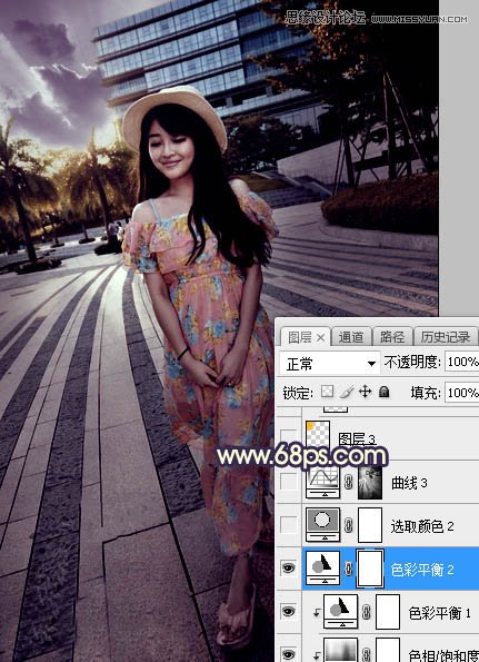 ps給公園外景人像添加夕陽(yáng)光效效果