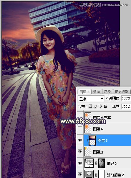 ps給公園外景人像添加夕陽(yáng)光效效果