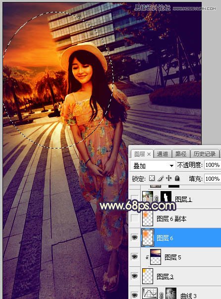 ps給公園外景人像添加夕陽(yáng)光效效果