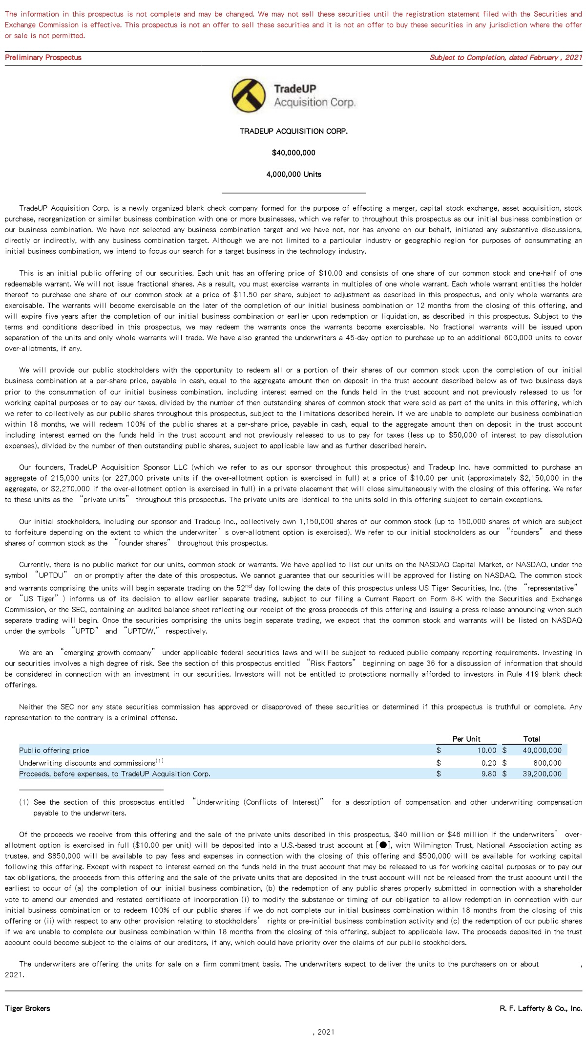 老虎證券攜真成投資創始人李劍威及眾巢醫學董事長楊偉光聯合發起SPAC