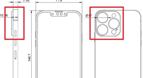 iPhone 13 Pro系列設計圖曝光：碩大的后攝簡直勸退