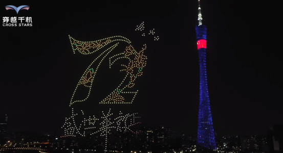 共賀國慶|穿越千機(jī)1000架無人機(jī)表演閃耀珠江夜空