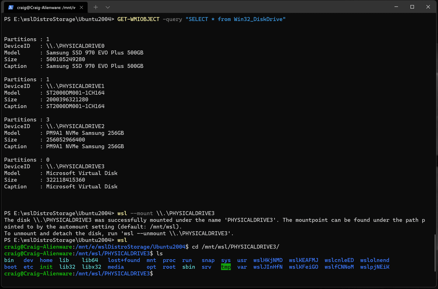 微軟 Win11 的 Linux 子系統（WSL 2）已支持直接掛載 Linux 磁盤