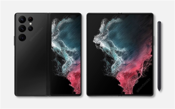 三星Galaxy Z Fold 4折疊屏手機渲染圖曝光：真全屏幕 無挖孔