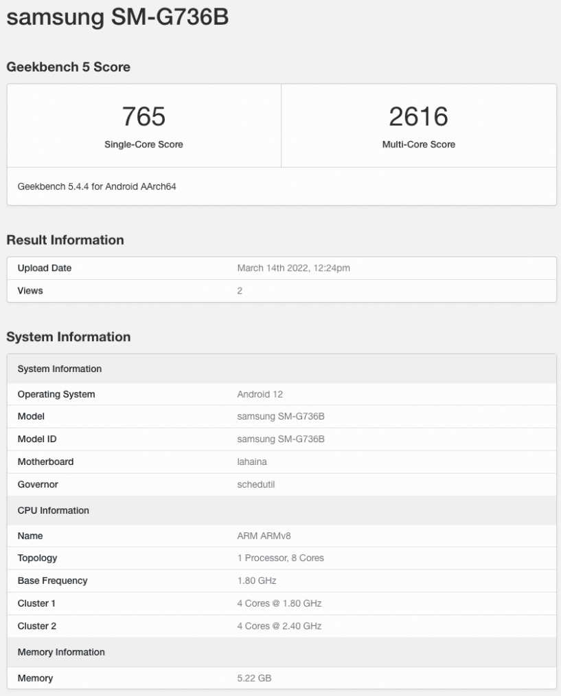 三星 Galaxy Xcover Pro 2 三防手機現身 Geekbench：搭載驍龍 778G，6GB 內存