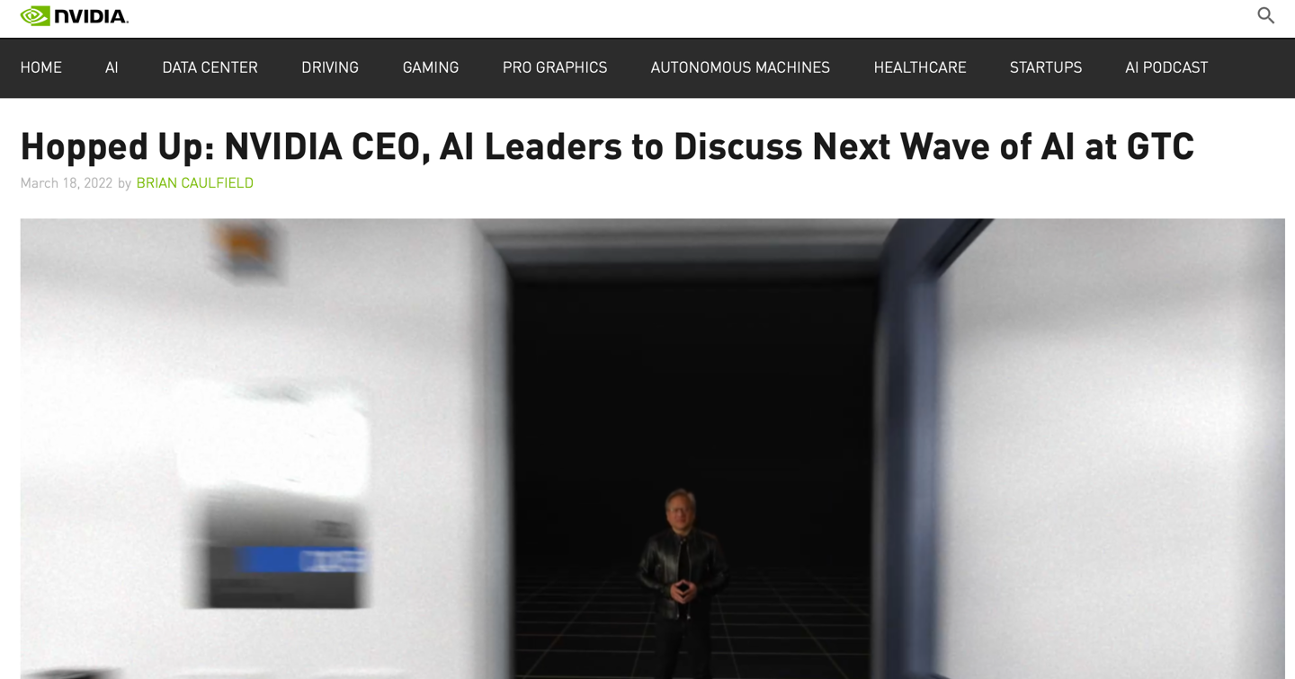 英偉達 2022 年 GTC 大會下周開啟，黃仁勛有望發布全新 Hopper GPU 架構