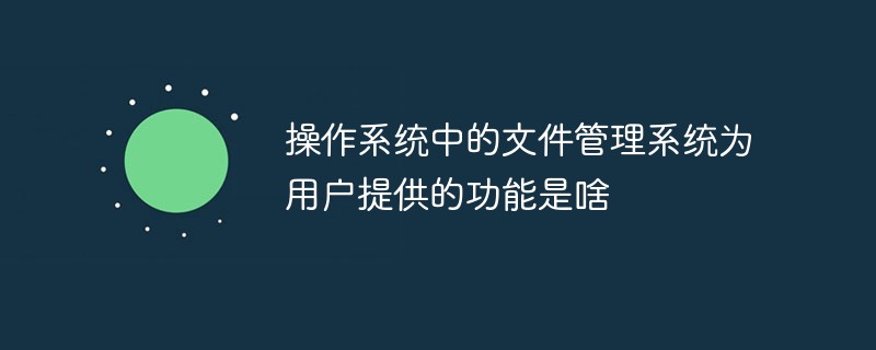 操作系統中的文件管理系統為用戶提供的功能是啥