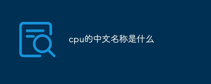 cpu的中文名稱是什么